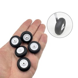 5PCS Light Sponge Tire with Plastic Hub for RC Plane Helicopter DIY Model Plane Wheel Replace Parts (1 Inch)