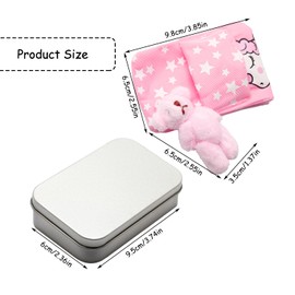 Rumyve Mini Pocket Cuddle Bear,Stuffed Bear Doll Small Mouth Wombat Cuddle,Iron Box Sleeping Bear,Commemorative Gifts, Suitable for Wedding and Party Decorations