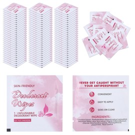 200Pcs Travel Deodorant Wipes, Travel Size Mini Deodorant Wipes Individually Wrapped Wipe Women Sweat Block Wipe, for Woman Wet Flushable Armpit for Body Cleaning Rose