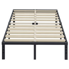 ZIYOO California King Bed Frame 16 inch Tall, 3 Inches Wide Wood Slats with 3500 Pounds Support, No Box Spring Needed for Foam Mattress, Underbed Storage Space, Easy Assembly, Noise Free