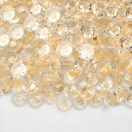 Flatback Rhinestones For Bedazzling Crafting Nails SS30 6mm 600 Pieces Transparent Resin Rhinestone Round Gems for DIY Bags Clothes Shoes Nail Art Glitter Stone Champagne