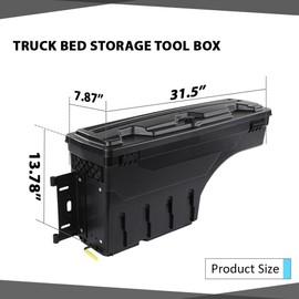 CHEDA Truck Bed Swing Storage Box Tooling Box Left Side Compatible with Ford F150 1997 1998 1999 2000 2001 2002 2003 2004 2005 2006 2007 2008 2009 2010 2011 2012 2013 2014