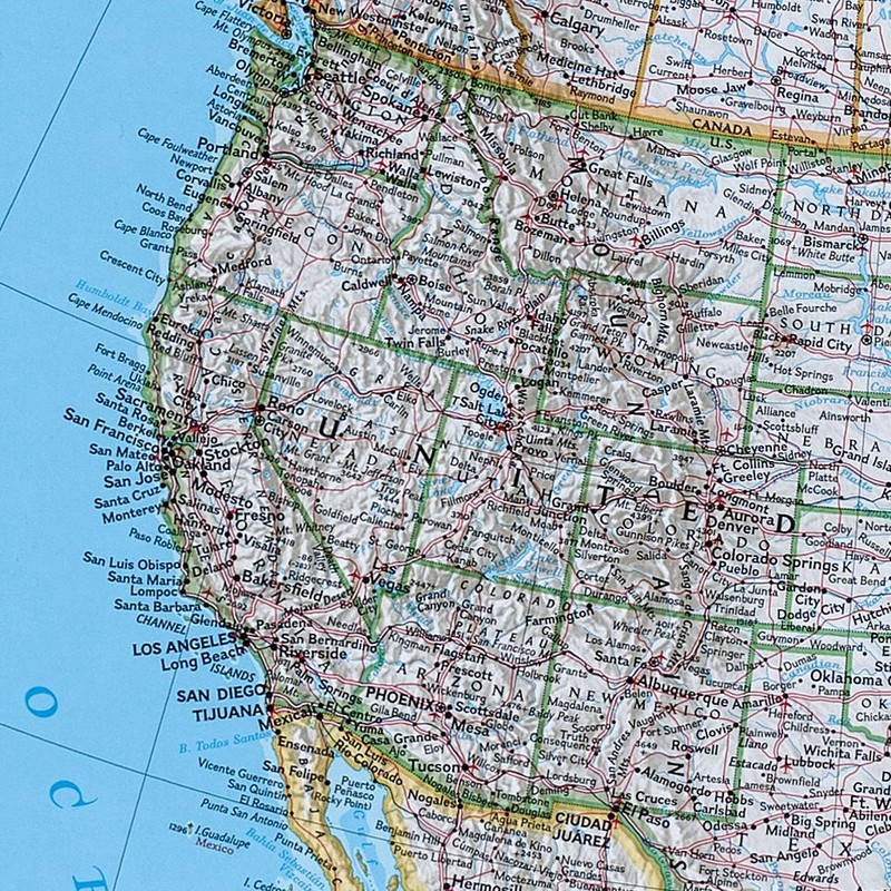 Push Pin Travel Maps Classic North America with Solid wood