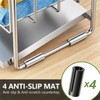 Cisily Silver 2-Tier Kitchen Sink Caddy Organzier Rack with Flexible