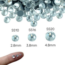 Jmassyang 3000 Pieces SS16 3.8mm Hotfix Rhinestones, Round Flatback Crystal Glass Hot Fix Rhinestones for Crafts Clothes Shoes Shirts Caps Decoration(Crystal)