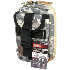 SK11 SWT019-1 Tool Pouch, Width 4.3 x Height 6.7 x Depth 2.8 inches (110 x 170 x 70 mm), Carabiner Included, Meisai