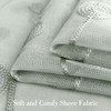 HOMEIDEAS Sage Green Sheer Kitchen Curtains 30 X 36 Inch