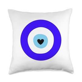 Evil Eye Artwork, Hamasa Good Luck Hand of Fatima Hipster Throw Pillow