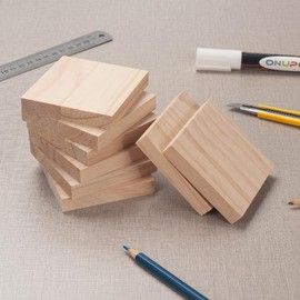 3″ X 3″ Wood Squares Wooden Blocks for Crafts 1/2″ Thick, 8 PCS Blank Wood Blocks Planks Pieces for Crafting, Unfinished Wooden Boards Panels for Paintings, DIY Signs, Woodworking