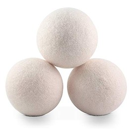 Smart Design Wool Dryer Balls - Natural Eco Fabric Softener - Eliminates Wrinkles & Reduces Static - for Laundry, Clothes, Fabrics - Home Organization - (3 Pack) [White]