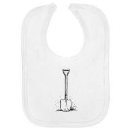 Azeeda 'Gardening Shovel' Soft Cotton Baby Bib (BI00059279)
