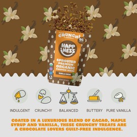 Happiness Foods™ Vanilla Cacao – Sprouted Organic Raw Pumpkin Seeds – High Protein, Certified USDA Organic, Non-GMO, Low Carb, Vegan, Gluten-Free, Mood Booster Snacks – 5 oz