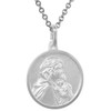 18mm Sterling Silver Mother Mary and Jesus Medal Necklace 3/4