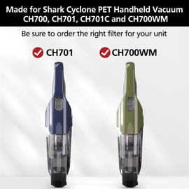 6 Pack CH701 Vacuum Filter Replacement Compatible with Shark Cyclone PET Handheld Vacuum CH700, CH701, CH701C and CH700WM, Compare to Part# XDCFCH700