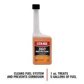 STA-BIL 360 Protection Ethanol Treatment & Fuel Stabilizer - Fuel System Cleaner - Fuel Injector Cleaner - Increases Fuel Mileage - Protects Fuel System - Treats 50 Gallons - 10 Fl. Oz. (22264-12PK)