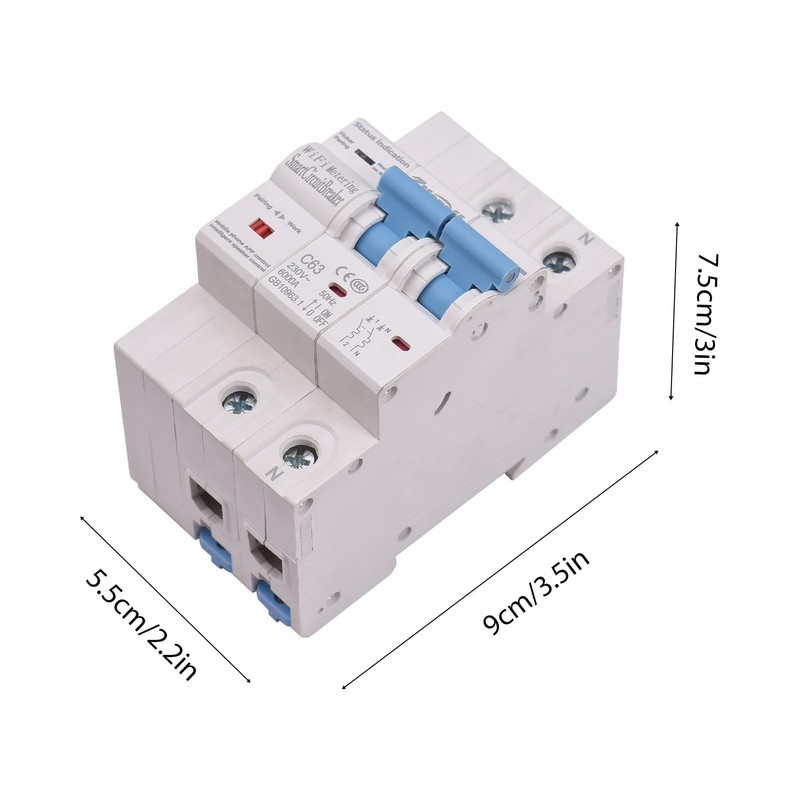 Swokely 2P Smart Circuit Breaker, 100A 220V WiFi Smart Energy