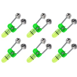 Sndperiexam 6 Pcs Fishing Accessories Fishing Rod Tip Bite Alert Alarm Twin Bells with Night LED Light Lamp Fishing Bite Indicators Hunting and Fishing