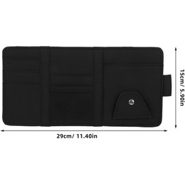 Organizador de Parasol para Coche Soporte para Gafas de Sol y Tarjetero Integrado, Accesorio Funcional para Visera, para Uso Diario en Vehículos