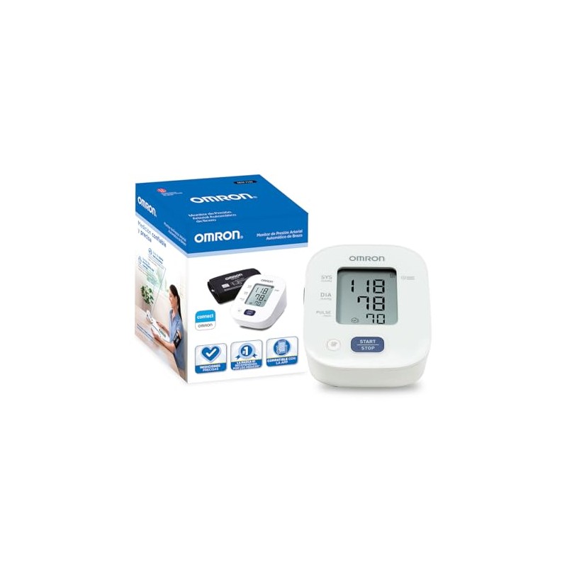 OMRON Baumanómetro digital de brazo HEM-7142 con 14 memorias