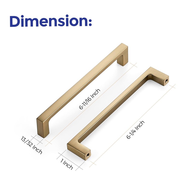 Ravinte 20 Pack Solid 6-1/4 Inch Kitchen Square Cabinet Handles
