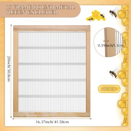 Gisafai 4 Pack 10 Frame Wooden Bound Metal Queen Excluder Heavy Duty Beekeeping Queen Excluders for 10 Frames Bee Hive Beekeeping Supplies (20 x 16.37 x 0.59 Inches)