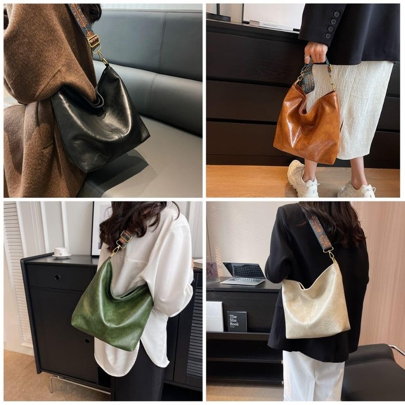 YMSTco Women's Hobo Bag, Bohemian, Minimalist, Ethnic, Shoulder Bag, Crossbody,