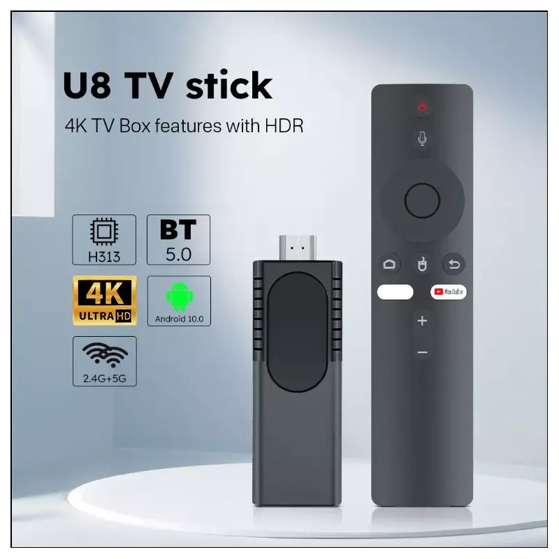 WF Android TV 10 U8 Stick 2GB 16GB Dual-Band Player
