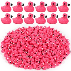 200 Pcs Mini Resin Flamingo Ducks, Pink Flamingo Figurine Tiny Animal Figures for DIY Garden Landscape Aquarium Hide and Seek Dollhouse Birthday Party Gifts