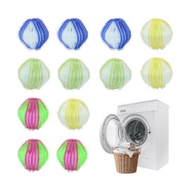 Ferizzia 12 Stücke Tierhaarentferner Waschmaschine, Fusselbälle für die Waschmaschine, Wiederverwendbar Fusselbälle, Katzenhaarentferner, Wäscheball Entfernt Haare, für Alle Waschmaschinentypen