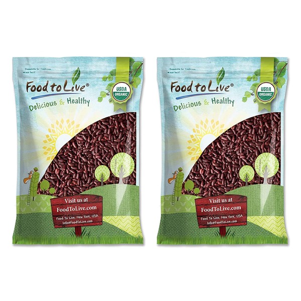 Organic Dark Red Kidney Beans (20 Pounds) - Non-GMO, Kosher, Raw, Dry Seeds, Bulk