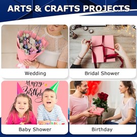 Vanhench Mother's Day Gifts Wrapping Paper Pink 36"x1500" (125'), Colored Art Kraft Craft Paper for Gift Wrapping/Birthday/Bouquet Flower Crafts Packing/Poster Bulletin Board