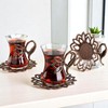 Alisveristime (Set of 6) Turkish Tea Set with Zamac Holders,