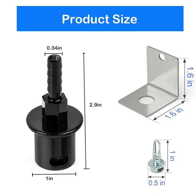 Baieasy Remote Mount Fuel Tank Vent Valve Kit, 5/16" Barb