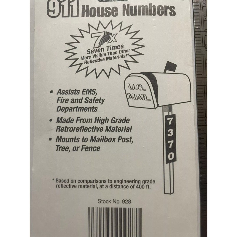 Hy-Ko Reflective 911 House Numbers 5" High Visibility House Number