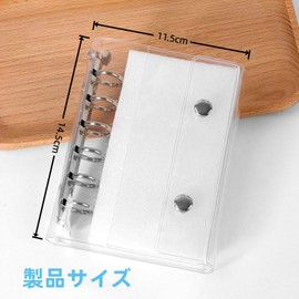 Sealing Notebook, Binder A7, Girls, Clear, Highly Transparent PVC, Anti-Yellowing Wear, Tri-fold, Loose-leaf Type, Dial Button, Storage Notebook, Album, Sticker Book, Pocket Size, Lightweight, DIY Use