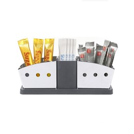 esowemsn 1PC Coffee Condiment Holder 3 Compartment Coffee Bin Box Tea Bags Storage Organizer Holder Coffee Sugar Holder for Home Kitchen Restaurant Coffee Bar Office