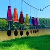 Glass Pyramid Bottle Wind Chimes Pick Color (Set of Two)