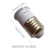 DZYDZR 10 pieces E27 to B22 lamp socket adapter for
