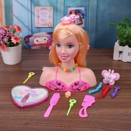 Allkindathings girls Hair Styling Dream Girl Dolls Head Play Set with Accessories