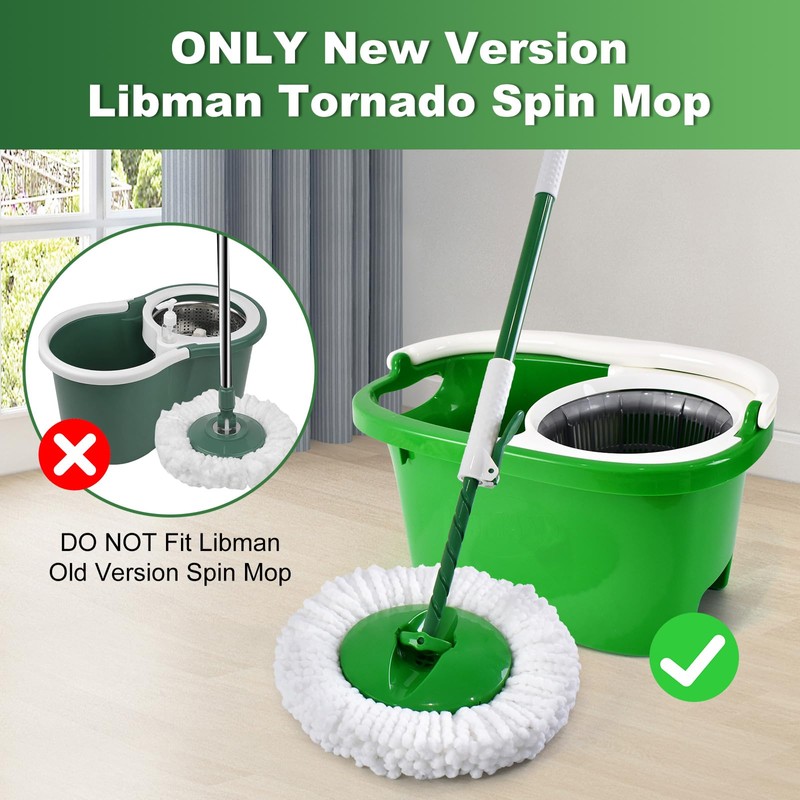 4PSC Spin Mop Head Replacement for Libman Tornado Spin Mops