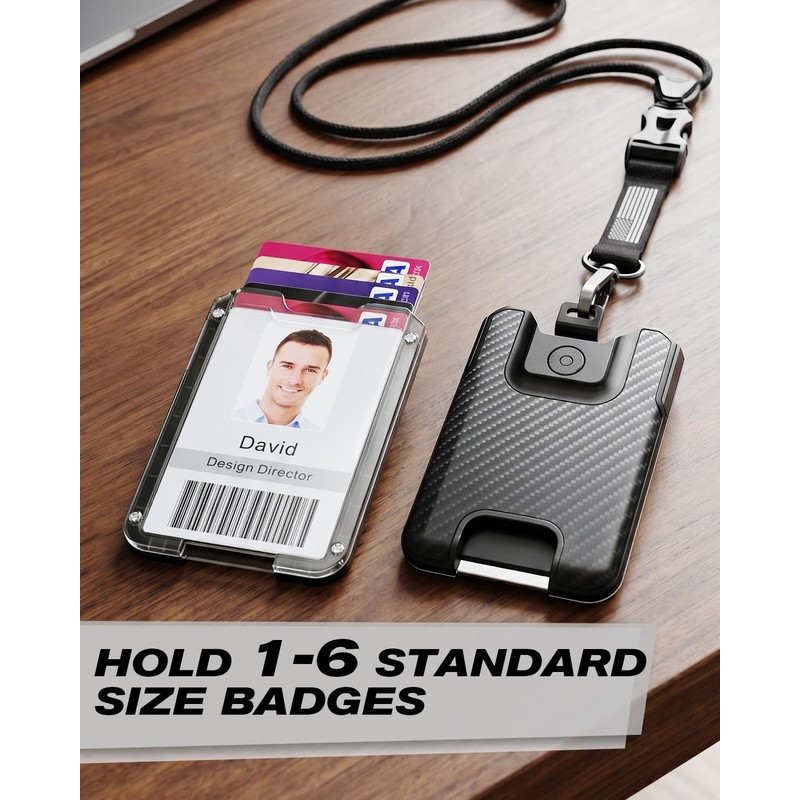 LIUGX Badge Holder with Heavy Duty Breakaway Lanyard, Durable ID