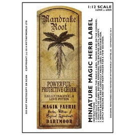 MyTinyWorld 4 x Dolls House Miniature Mandrake Root Magic Properties Labels