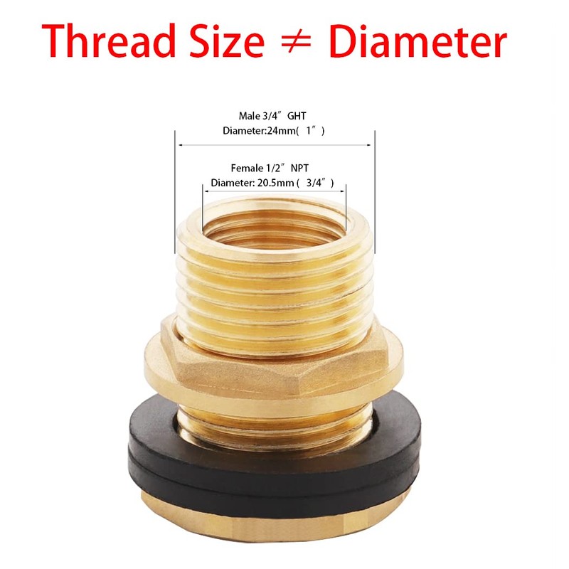 Carvedexquisitely Brass Tank Bulkhead Fitting With Plug,Double 1/2" Female NPT