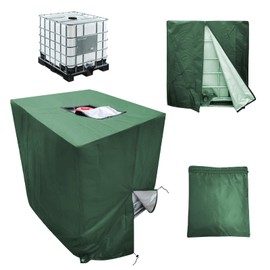 WUEURU IBC Tote Cover Tank Protector Oxford Water Container Dust proof Patio Outdoor Rain Barrel Tote Cover Tank Heavy Duty Waterproof Tank IBC Tote Cover with Lip Handle Shrink Cord Zipper