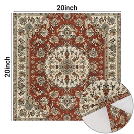 Eizlang Ethnic Style Pattern Cloth Napkins Set of 4 Reusable Dinner Napkins 20"x20" Inch Decorative and Versatile for Wedding Party Dinner Banquet Red