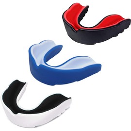 KEQAR Pack of 3 Premium Sports Mouth Guards for Adults and Children, Suitable for All Full Contact Sports Including Rugby, Martial Arts, Kickboxing, Hockey & Boxing