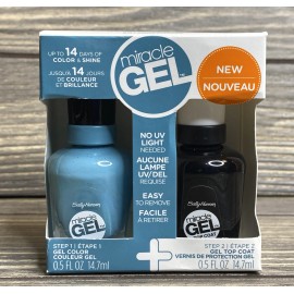Sally Hansen Miracle Gel Nail Polish 911 Aqua Chakra Clear Topcoat