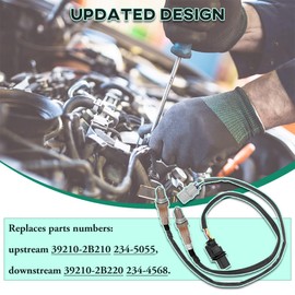 234-5055 234-4568 O2 Oxygen Sensor Upstream Downstream (Set of 2) for Hyundai Accent Veloster Accent 1.6L Kia Rio Soul L4 2012 2013 2014 2015 2016 2017 2018, Replace 234-4568, 24326, 39210-2B210