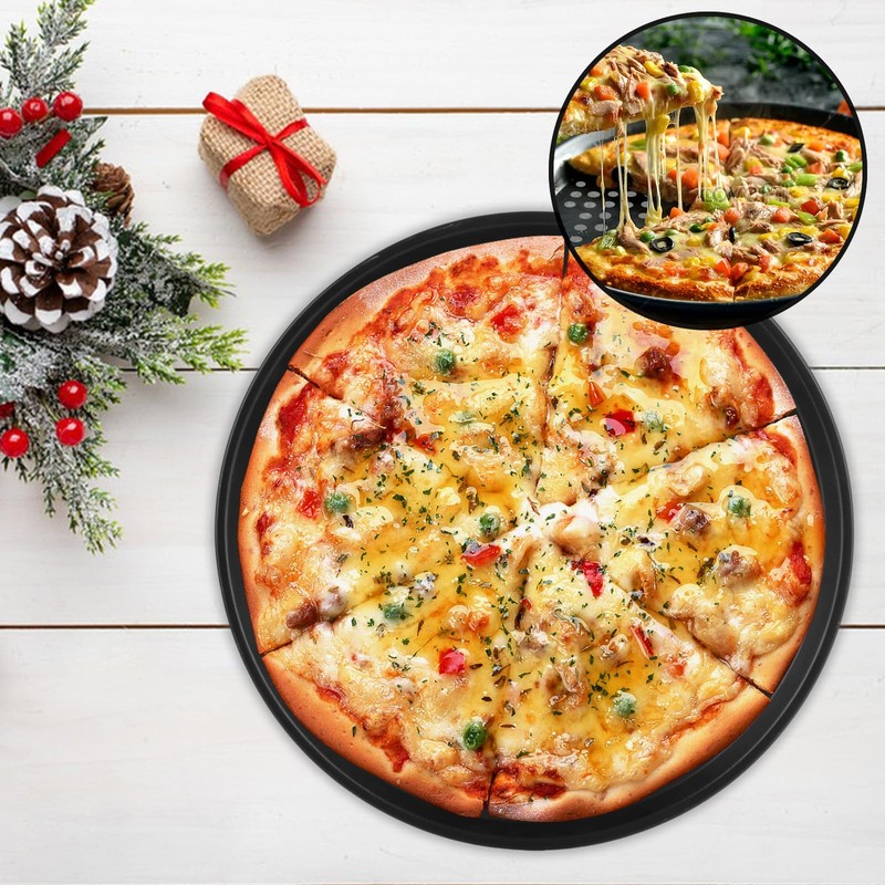 AKOLAFE 6 Pack 12 Inch Pizza Pan for Oven Round