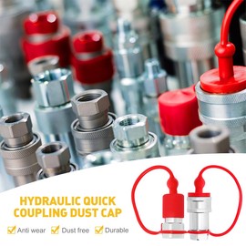 SOLUSTRE 2 Sets Plug Dust Cap Hydraulic Caps Coupler Hydraulic Equipment Set Hydraulic Caps Plugs Connector Socket Plug Cap 1/2 Plastic Connection Cover Hoses